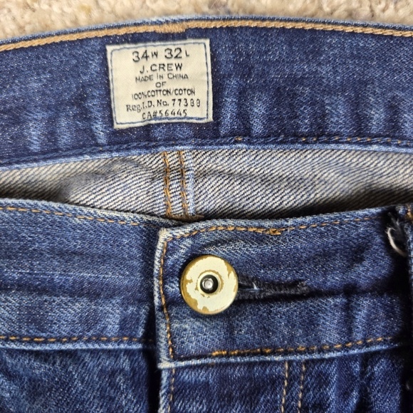 J.CREW 484 SLIM JEAN RAW INDIGO DYED SELVEDGE DENIM MENS SIZE 34 x 31 - Picture 9 of 12